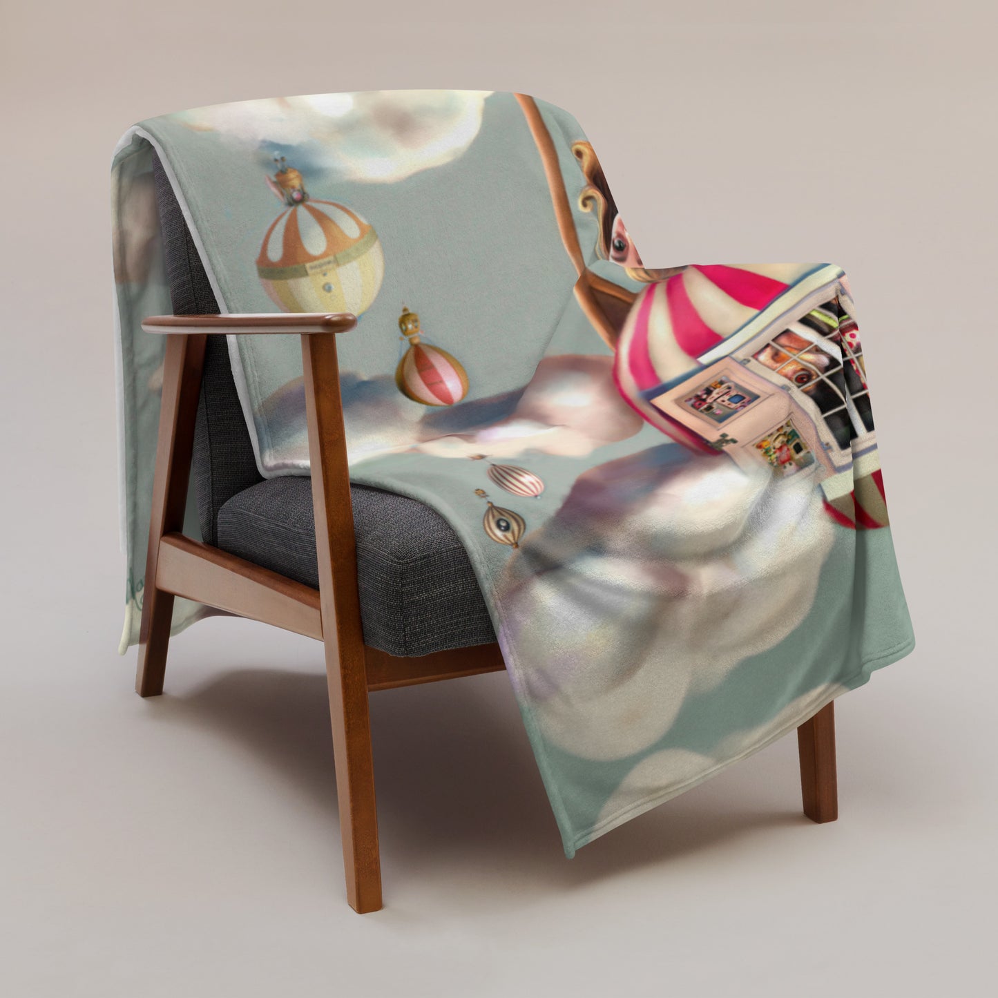 'always getting carried away' snuggle blanket